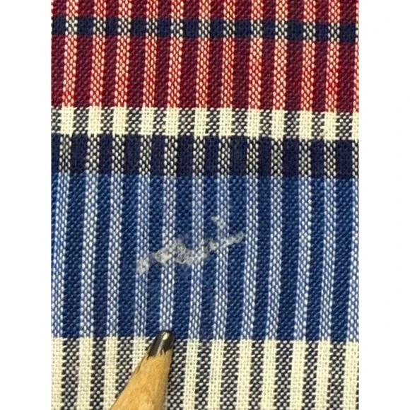 US Polo Assn Mens XS Short Sleeve Plaid Button Down Shirt Red White Blue Stretch - Picture 12 of 14